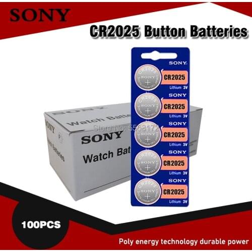100pcs For SONY Original cr2025 3v button cell coin lithium batteries CR 2025 DL2025 BR2025 For Watch Remote Control Calculator
