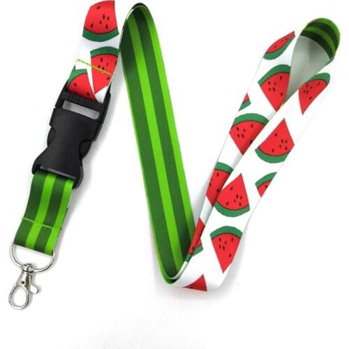 100pcs Watermelon Fruit vintage 90s women Neck Lanyard keychain Mobile Phone Strap ID Badge Holder Rope KeyChain Keyring cosplay