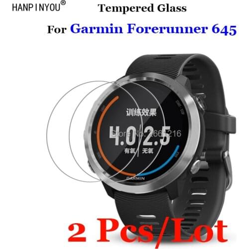 2 Pcs/Lot For Garmin Forerunner645 Tempered Glass 9H 2.5D Premium Screen Protector Film For Garmin Forerunner 645 SmartWatch
