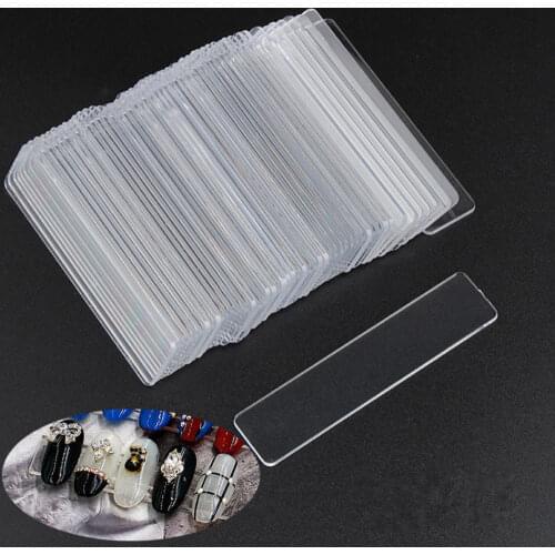 50pcs False Nail Tips Nail Art Display Stand Transparent Practice Acrylic Gel Polish Holder Strip Manicure Showing Tools