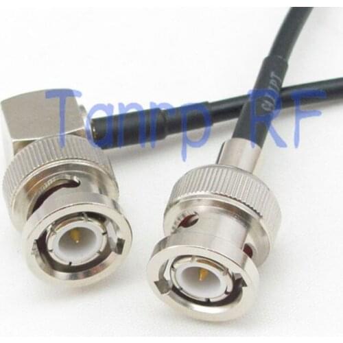 50CM Pigtail coaxial jumper cable RG174 extension cord 20in BNC male plug to BNC male right angle RF connector adapter