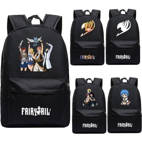 Anime Fairy Tail Backpack Lucy Natsu Cartoon School Bags Teenagers Bookbags Laptop Shoulders Bag Men Travel Bags Women Backpack