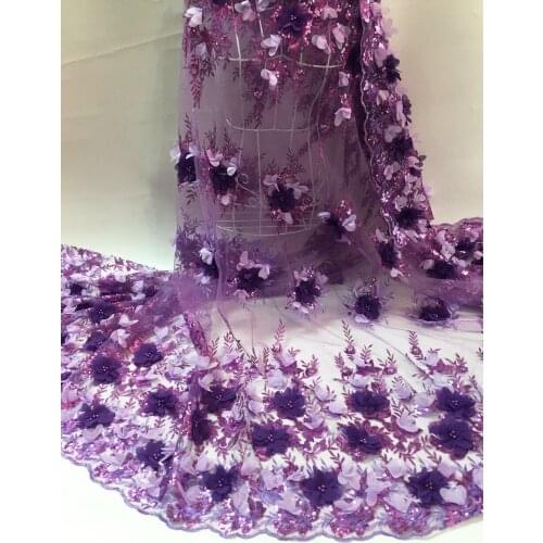 Free shipping! 2017 Tulle Lace Fabric High Quality Lace Fabric Wedding dress fabric Embroidered Tulle Lace Fabric With