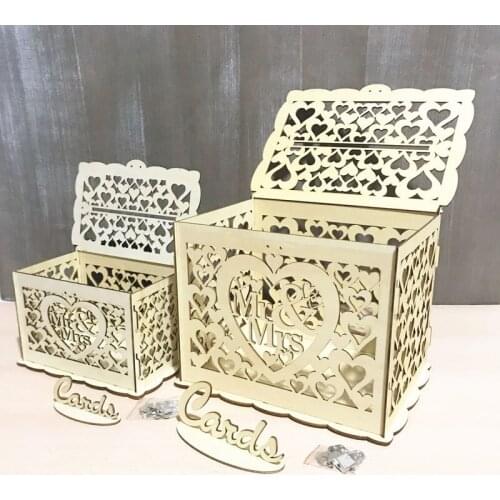 Free shipping Wooden card box ,custom Mr. Mrs wedding card box letter box Carved Check in box for Wedding decor