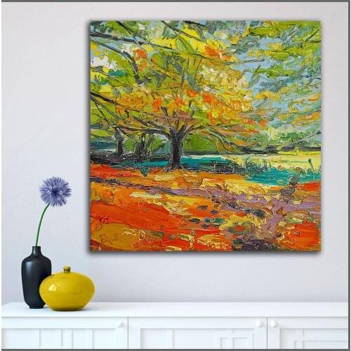 Large size Printing Oil Painting Beautiful Deep autumn path wall art canvas prints pictures for living room and bedroom No Frame