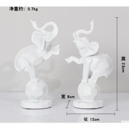 Resin black and white minimalist nordic elephant animal childrens room restaurant creative crafts decoration