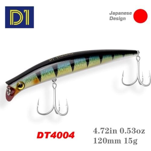 D1 Popper Fishing Lure 120mm 15g Artificial Japan Seabait Floating Hard Bait Pencil Wobblers Fishing Tackle DT4004