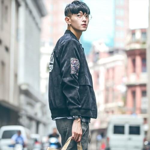 For Jackets Spring Men Coat Gray Baseball Jacket Corduroy Brand Clothing Plus Size Mens Jackets And Coats Bomber Jacket FYY284 s