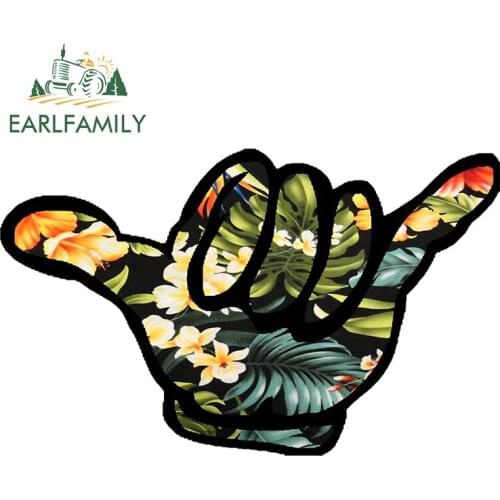 EARLFAMILY 13cm x 8.1cm for Hang Loose Fresh Flowers Car Stickers Vinyl Car Wrap Waterproof Fashion Decals Suitable for VAN RV