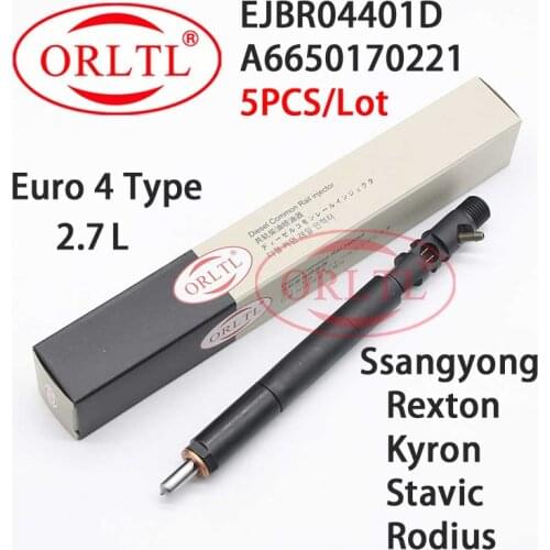Nozzle A6650170221 5PCS Ssangyong Injector EJBR04401D Diesel Sprayer 6650170221 Delphi Rexton Fuel Gun EJBR04401Z