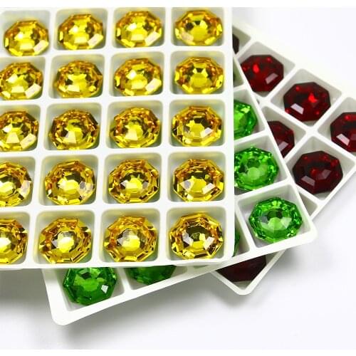 K9 Glass Crystals Pointback Machine Cut Loose Rhineston Octagon Crystals For Clothes Bags DIY Jewelry Decoration Garments Strass