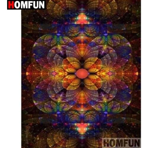 HOMFUN Paint With Diamond Embroidery "Mandala flower" Diamond Painting Full Square Round Picture Of Rhinestone Decor A27382