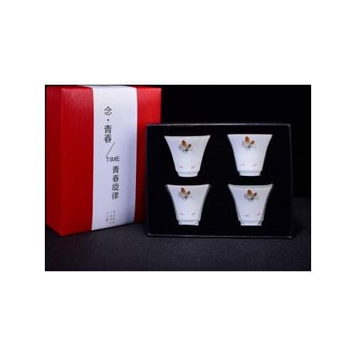 Jingdezhen Ceramics Teacup Handmade Big Sacrifice Blue Single Cup Master Cup Kung Fu Black Tea Da Hong Pao Teaware Gift Box