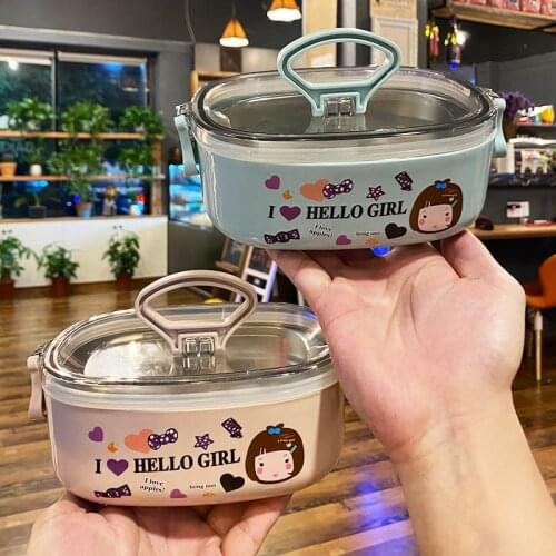 Korean Cartoon Lunch Box Portable Bento Box Girl Office Worker Elementary School Student Kindergarten Picnic Food Container