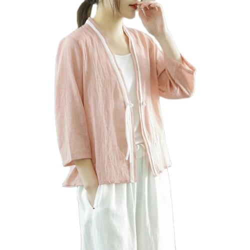 Summer cotton shirt womens sunscreen shirt large size over cardigan air conditioning shirt thin shawl white small coat P3 441