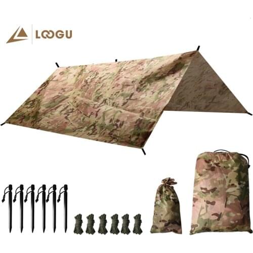 LOOGU Awning Canopy Tent Polyester Fabric Camping UV Protection Ultralight Canopys Waterproof Mat Equipments Sun Shelter