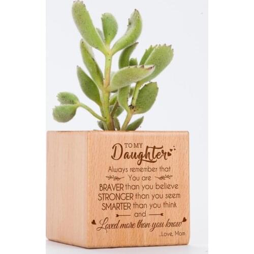 Mom To Daughter, Go Forth & Aim For The Skies Engraved Plant Pot