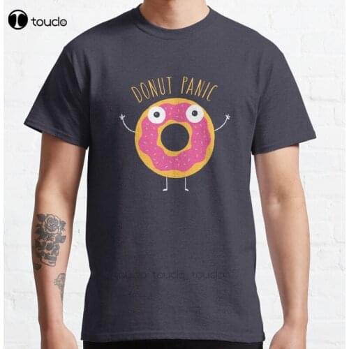 New Donut Panic Classic T-Shirt Cotton Men Tee Shirt
