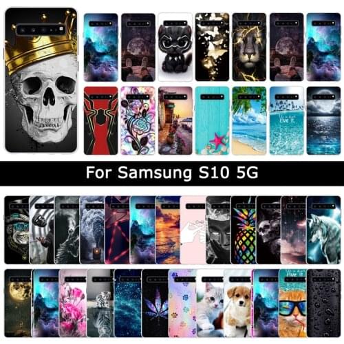 Newest TPU Case For Samsung Galaxy S10 5G S105G Cartoon Cute Printing Covers For Samsung S 10 5G Phone Cases Shells Coque Fundas