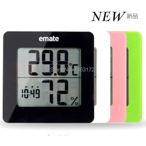 Emate 2014 new indoor home digital hygrometer clock M0113H