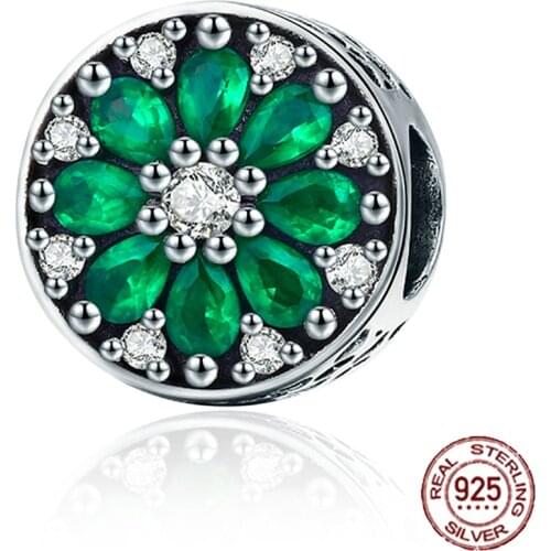 NEW Original Design 100% 925 Sterling Silver Charm Authentic Glamour Green Tangerine Retro Elegant Women Bead DIS021-DIS040