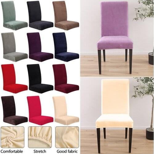 Plush Fabric Chair Covers Velvet Thick Keep Warm Dust-Proof Slipcovers for Dining Room Wedding Office Chair Cover