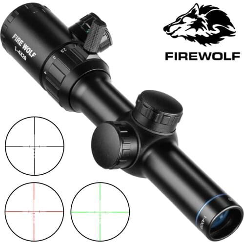 1-4X20 Rifle Scope Green Red Illuminated Riflescope Range Finder Reticle Caza Rifle Scope Air Rifle Optical Sight Hunting