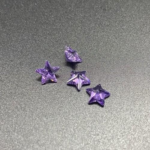 Size 3x3mm~10x10mm 5A Quality Star Shape Amethyst Purple Cubic Zirconia Stone Star Cut CZ Gems For DIY Jewelry Free Shipping