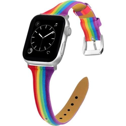 Colorfor Leather Band Loop For Apple Watch 38mm 42mm Women Strap for iwatch 5 4 3 watchbands 44mm 40mm serice apple watch 6 band