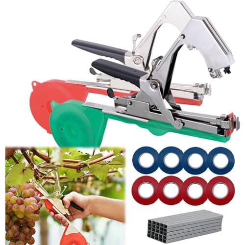 Garden Plant Tapetool Tapener Plant Garden Tying Machine Set Plant Tape Tool with Tape Set for Tomato Vegetable Grape Cucumber