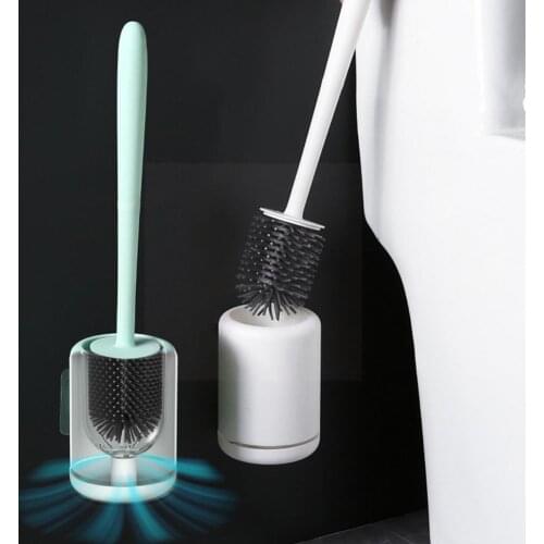 Rubber Head Toilet Brush Quick Drain Cleaning Tool Wall-mounted Brush Bathroom Vertical And Accessories C0C3