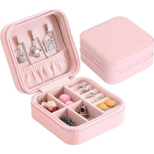 Jewelry Box Portable Storage Organizer Zipper Portable Women Display Travel Case