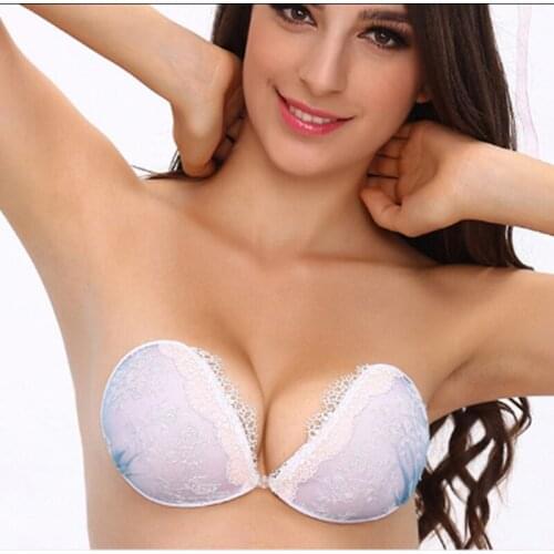 Sexy Women Breast Pads Silicone Push Up Lace Silicone Strapless Chest Paste Backless Weding Dress Reusable Adhesive Intimates