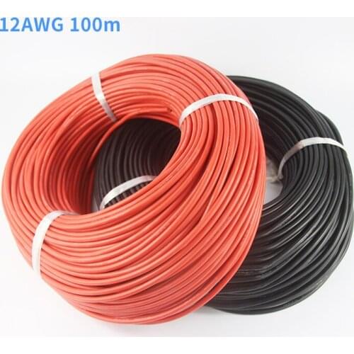 100 Meter Silicone Wire 12AWG Silica Gel Wire Silicone Cable For RC Model Lipo Battery Motor Part (680/0.08, OD: 4.5)