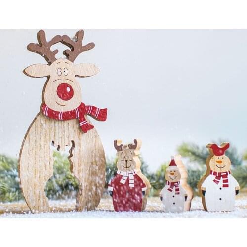 Nordic Christmas Creative Wooden Elderly Snowman Elk Desktop Decoration Christmas Desktop Window Hotel Decoration Christmas Gift
