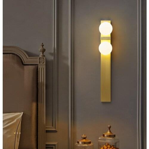 Jmzm Modern Copper Wall Lamp Bedside Light Luxury Golded Sconce Lamp For Living room Aisle Bedroom Indoor Led Background Lamp