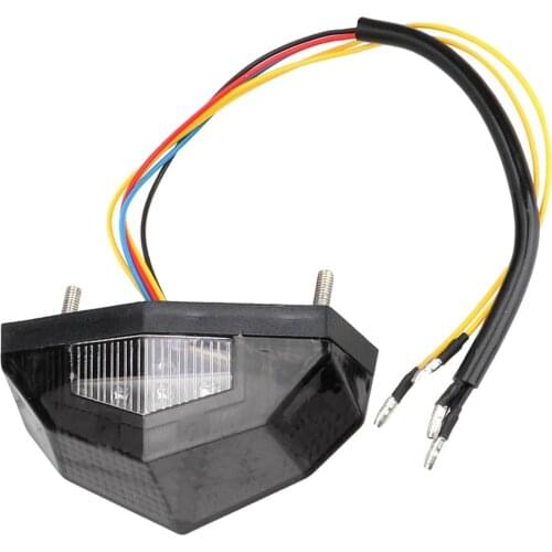 12V LED Motorcycle Brake Tail Turn Signal Indication Lamp Gray Integrated Light Easy to install
