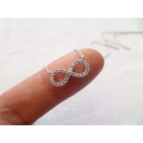 Trendy Gold color Silver Color infinity Necklace Women Statement pendant bridal jewelry