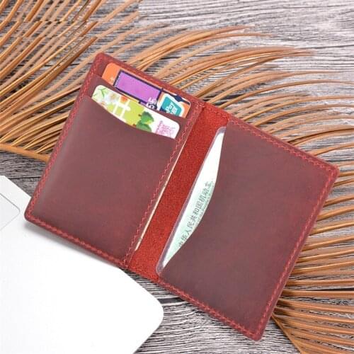 Vintage Genuine Leather Slim Cow Leather Wallet Credit Cards Leather ID Bank Cards Porte Carte Card holder Minimalist Wallet