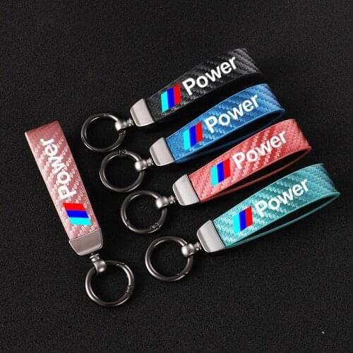 High-end sports customized carbon fiber leather keychain For BMW e90 e92 e60 e46 f10 f20 f31 f30 e93 f20 e65 f40 e70 power car