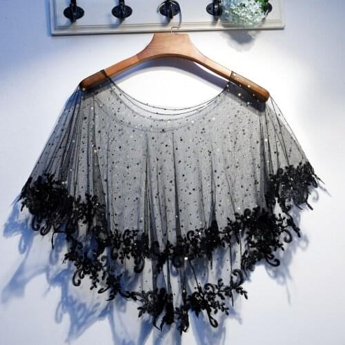 Black Bolero Mariage Bridal Cloak Wedding Cape Short Bolero Women Party Evening Dress Cape Wrap Shawl Wedding Accessories