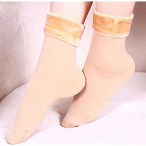 Women Socks Winter warm Socks hosiery Thicken sock Wool Home Calcetines Snow boots Cotton socks Female Velvet Half-hos