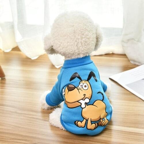 Winter Warm Dog Clothes Cartoon Jacket Cat Coat French Bulldog Schnauzer Puppy Pet Hoodie For Small Medium Dog Clothing S-2Xl