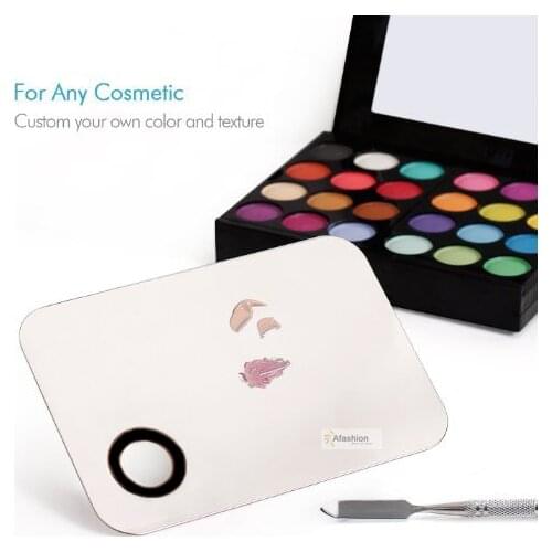 1set Stainless Steel Cosmetic Palette Spatula Pro Makeup Artist Tools for Mix Foundation Eye shadow lip powder easy use plate
