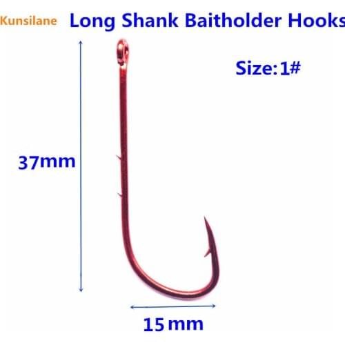 100pcs 1# High Carbon Steel Long Shank Baitholder Fishing Hooks 9293 Chemically Sharpened offset fishhooks