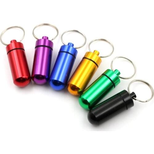 5 Pcs New Pillbox Keychain Pill Box WaterProof Aluminum Drug Pill Cases Bottle Holder Container For Medicines