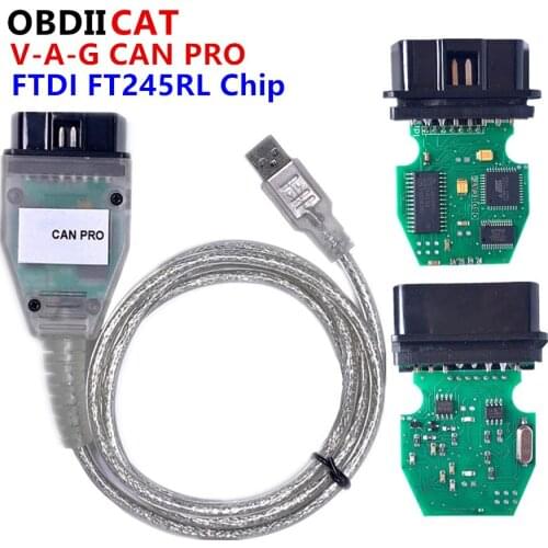OBDIICAT V-A-G CAN PRO V5.5.1 with FTDI FT245RL Chip VCP OBD2 Diagnostic Interface USB Cable Support Can Bus UDS K Line