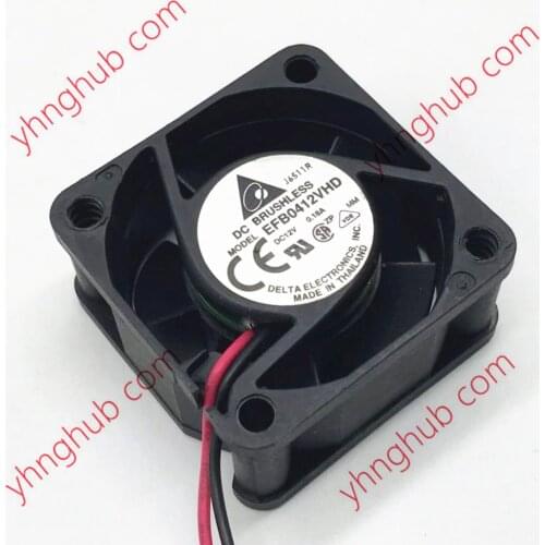 Delta Electronics EFB0412VHD DC 12V 0.18A 40x40x20mm 2-Wire Server Cooler Fan