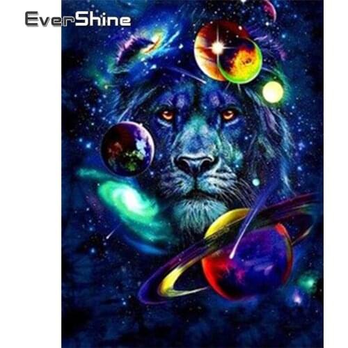 Evershine 5D DIY Diamond Painting Lion Cross Stitch Diamond Embroidery Sale Animal Rhinestones Pictures Home Decor Gift