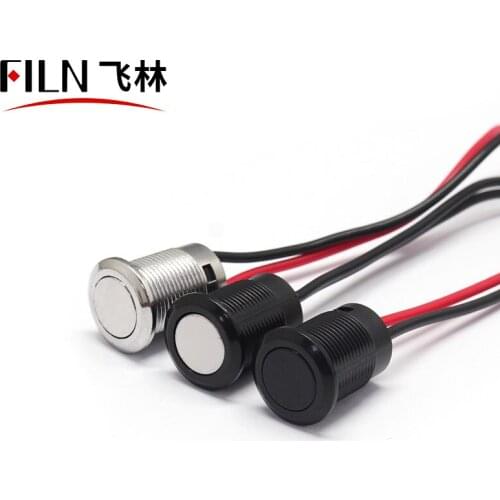FILN 12mm Flat head Momentary no led light high quality Push Button Switch with wire